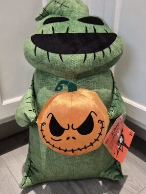 Disney Oogie Boogie Green Plush with Orange Pumpkin